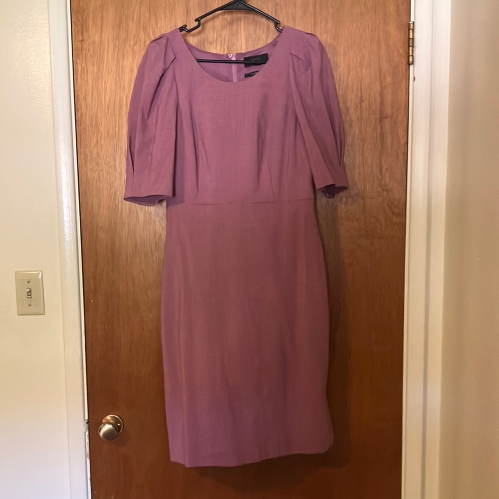 J. Crew dress size 8 made of Italian wool, pink and grey heather pattern